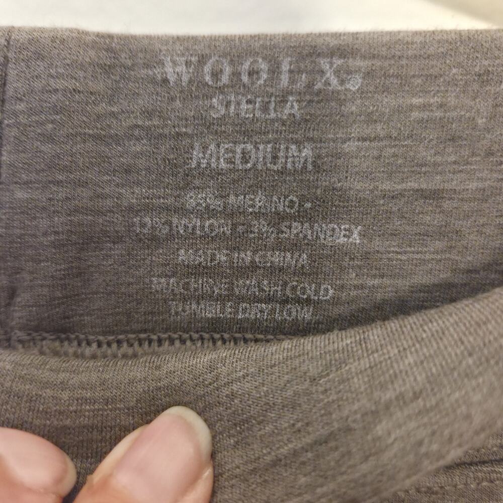 Woolx Stella Merino Wool Leggings Womens Size M Brown Heathered Cinder Melange - Picture 2 of 7
